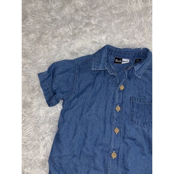 Mick & Mack Boys Sz. 24 Month Blue Chambray Button Down. Cute - Picture 3 of 5